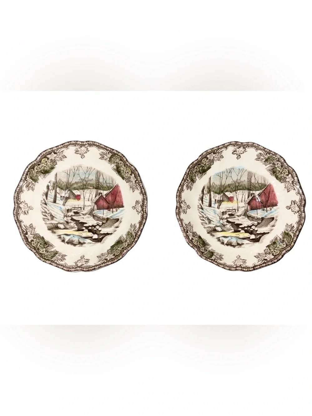 Johnson Brothers plate small Saucer Friendly Village The Ice House  Set Of 2